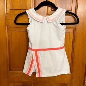 Classic Prep Girl’s Performance Tennis Romper in Sherbert Pink, size 4T